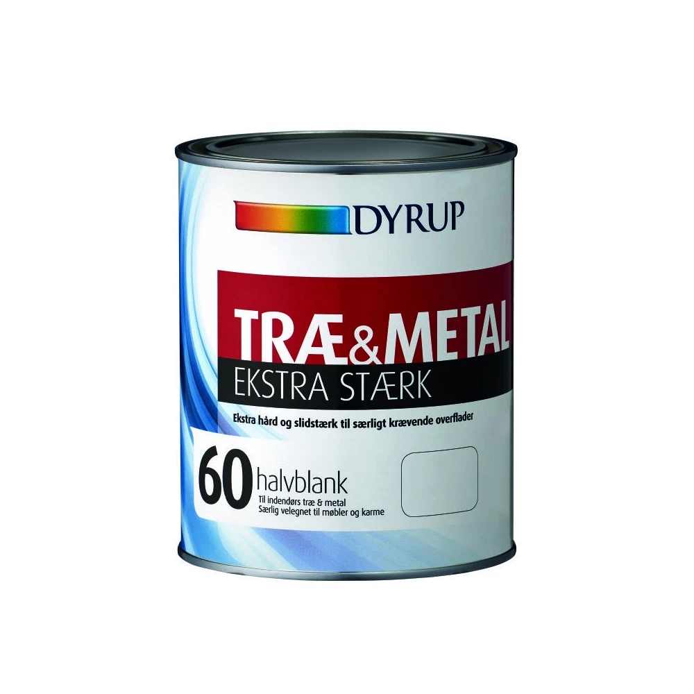 Dyrup Træ&metal Ekstra Stærk Halvblank Hvid - 1lt 3 Dyrup Træ&metal Ekstra Stærk Halvblank Hvid - 1lt