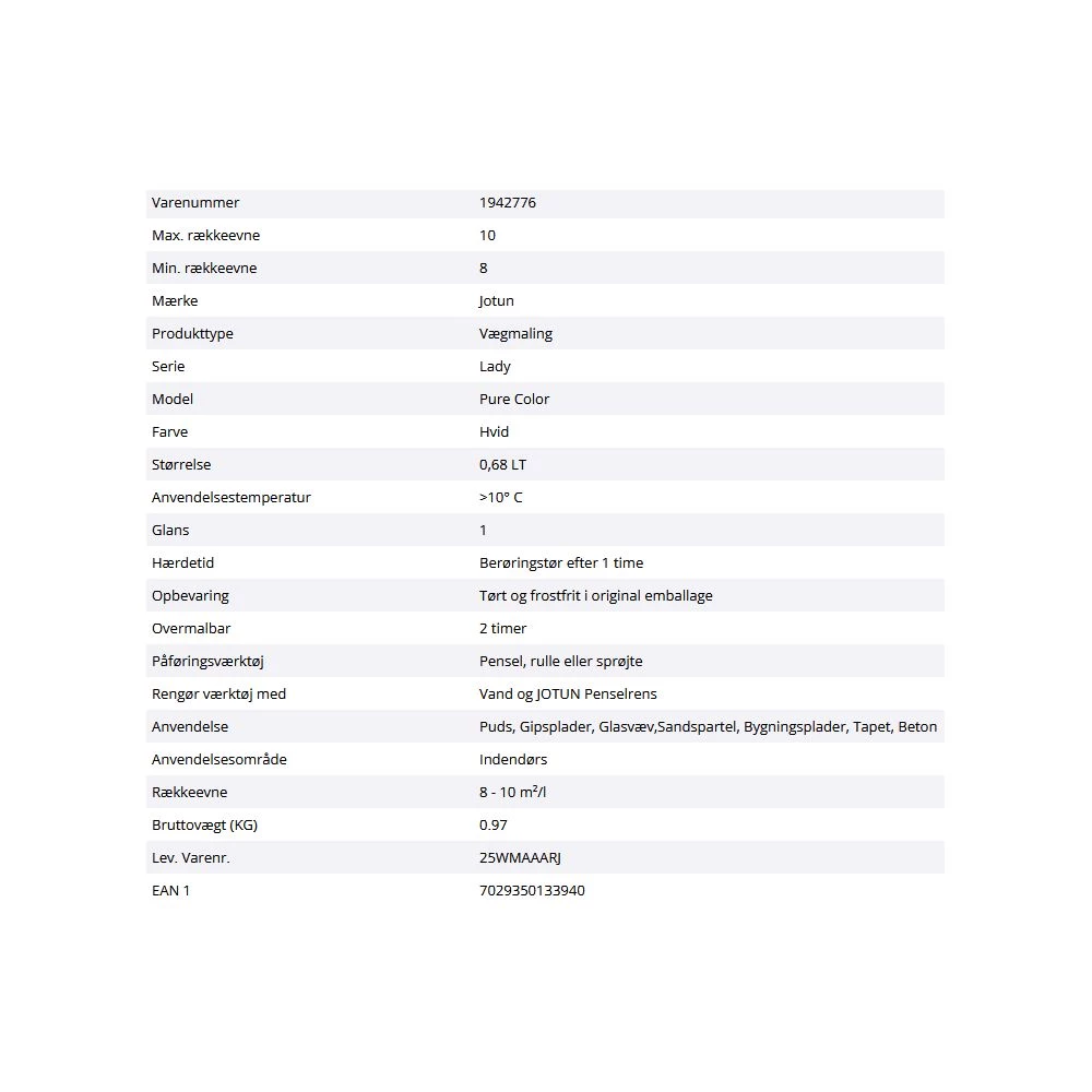 Lady Væg Pure Color Hvid-base 0,75lt - 25wmaaarj 4 Lady Væg Pure Color Hvid-base 0,75lt - 25wmaaarj - Billede 2