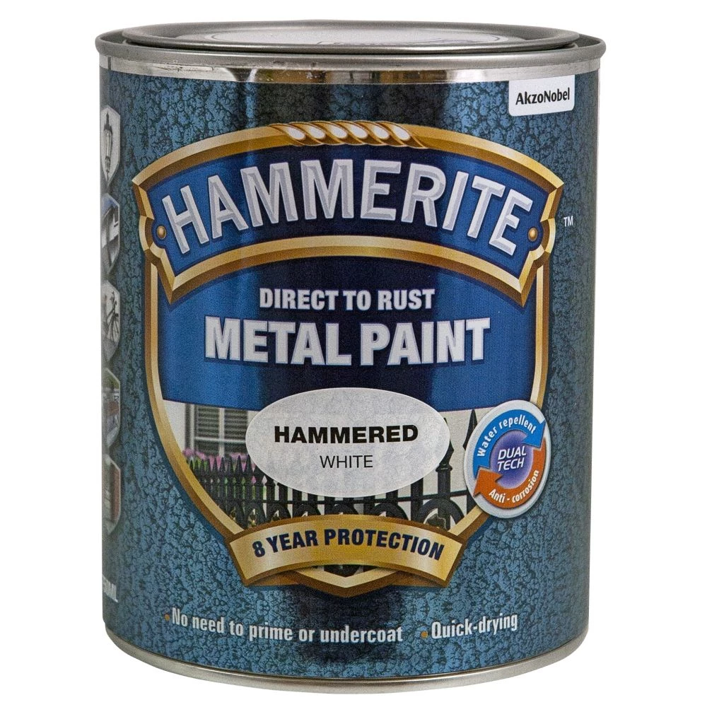 Borup Kemi A/S Hammerite Hammer-effekt Hvid - 750ml 3 Borup Kemi A/S Hammerite Hammer-effekt Hvid - 750ml